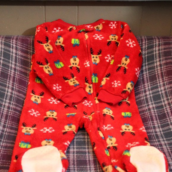 Macy's Footed Onsie Winter Christmas Reindeer Size 24M - Picture 7 of 10